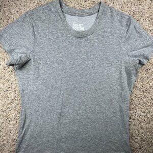 Nike Women’s Gray XL T Shirt Short Sleeve Dri-fit Cotton Blend Stretch Active